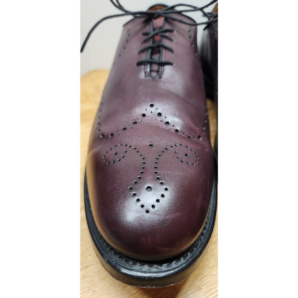Allen Edmonds Fairfax‎ Dress Shoes 10.5 B Burgundy Calf Leather Wholecut Oxfords - Picture 3 of 12
